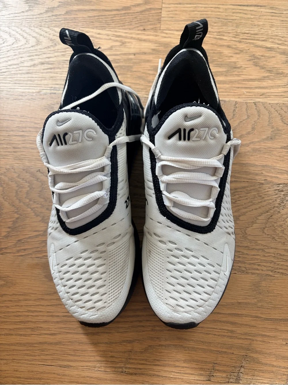 Nike AirMax 270 White and Black Athletic Sneakers